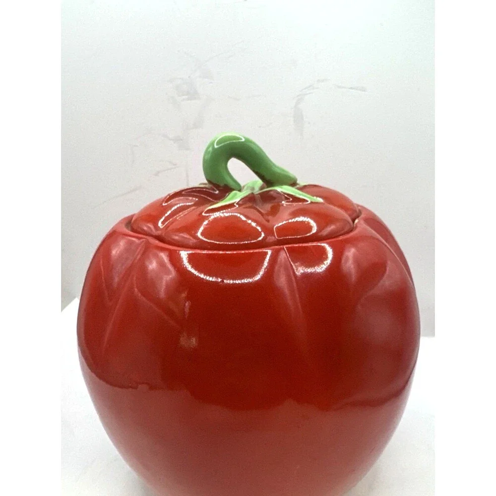 1940s VINTAGE The Pantry Parade Tomato Strawberry Cookie Jar Red Made in USA
